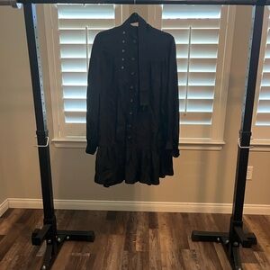 Banana Republic Black Ruffle Hem Dress